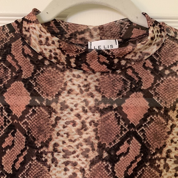 Snakeskin Mesh Bodysuit - Picture 4 of 7